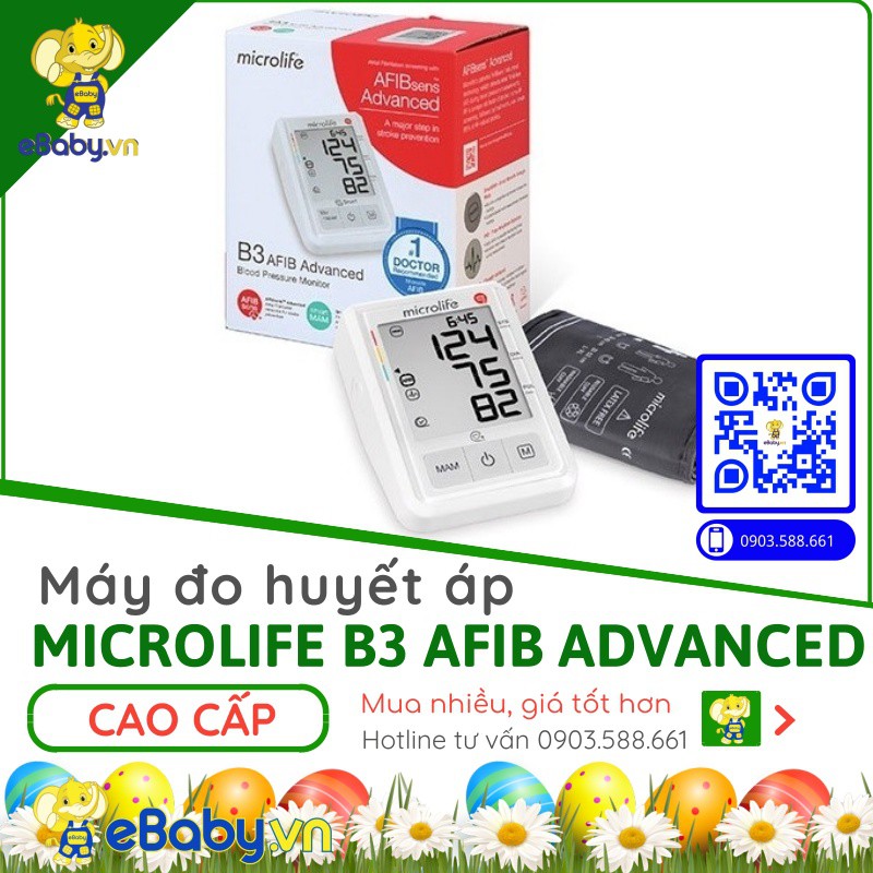 MÁY ĐO HUYẾT ÁP BẮP TAY MICROLIFE B3 AFIB ADVANCED ĐIỆN TỬ TỰ ĐỘNG - CHÍNH HÃNG - THỤY SỸ