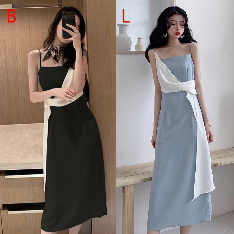 Đầm hai dây dáng dài mỏng phong cách Hàn Quốc nữ tính