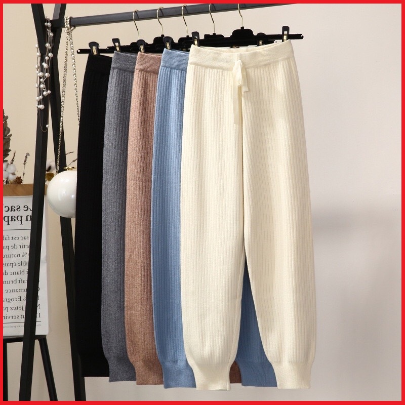 Quần Jogger Thun Tăm Bo Gấu-Quần Thun Tăm Ống Rộng Mềm Mịn Co Giãn 4 Chiều không bai xù