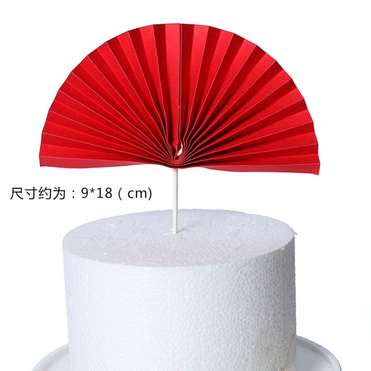 Đồ trang trí bánh sinh nhật  set cắm quạt giấy mẫu đẹp