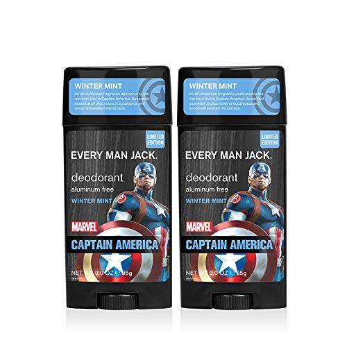 [MARVEL] Lăn Khử Mùi Every Man Jack Winter Mint Captain American Limited Edition 85Gr (Sáp Xanh)