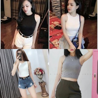 Áo kiểu thun ba lỗ ngược croptop (Kèm hình thật)