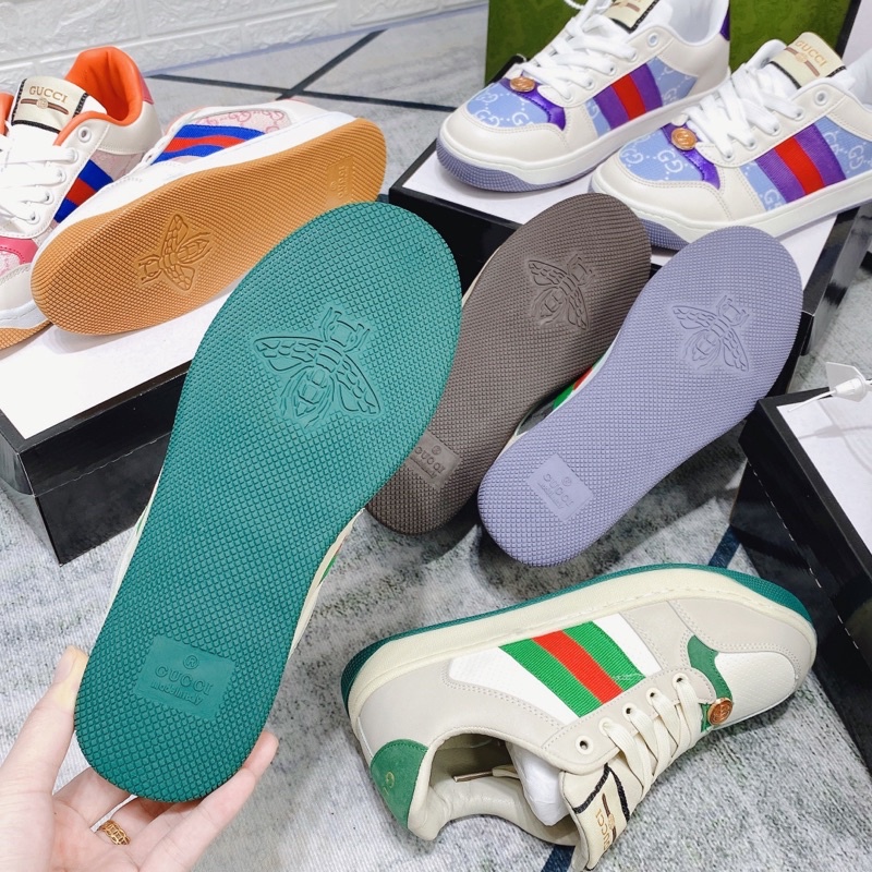 Giày thể thao guci kẻ chéo hoạ tiết fullbox