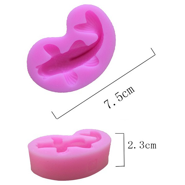 Khuôn silicon hình cá chép KT: 7.5cm x 4.5cm x 2.5cm