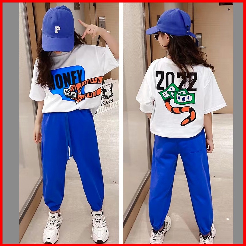 Set Áo In Hổ Quần Jogger Thể Thao Năng Động Cho Bé Gái