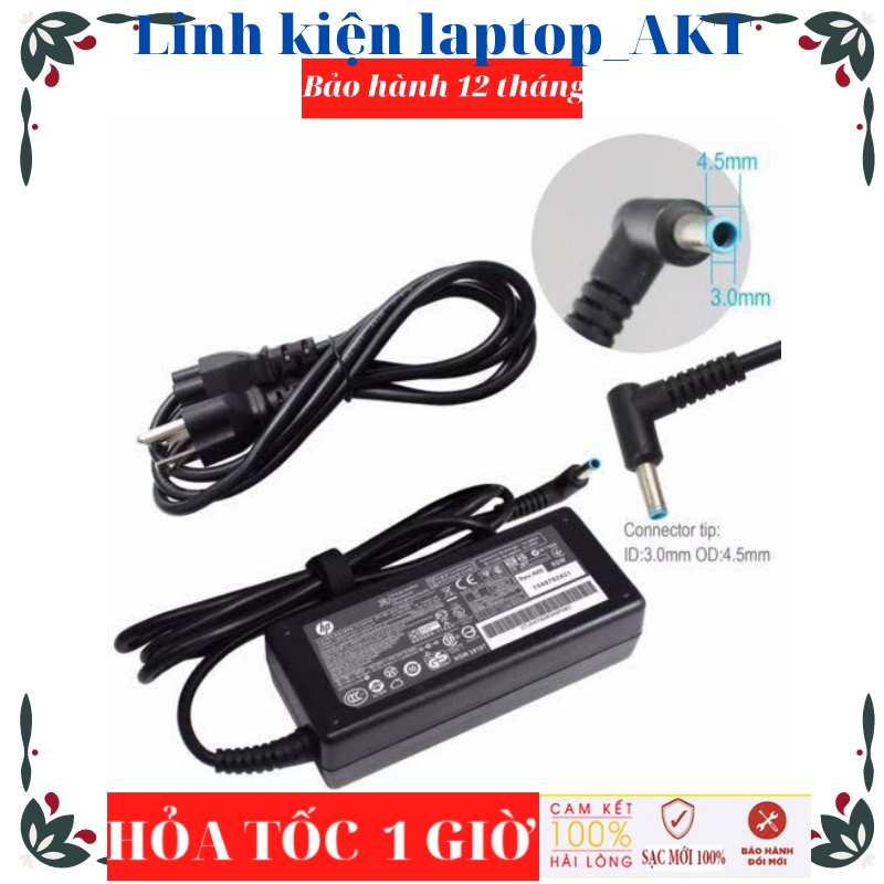 Sạc HP 19.5V-3.33A-65W-Zin chân kim nhỏ 240-G9 HP 348 G7 Chromebook 14 Pavilion 15-e00xxx Hp 340 Envy 15-j050us Notebook