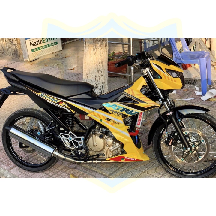 ( Quí khách vui lòng mang ra tiệm cho thợ dán ) Tem satria fi vàng v1