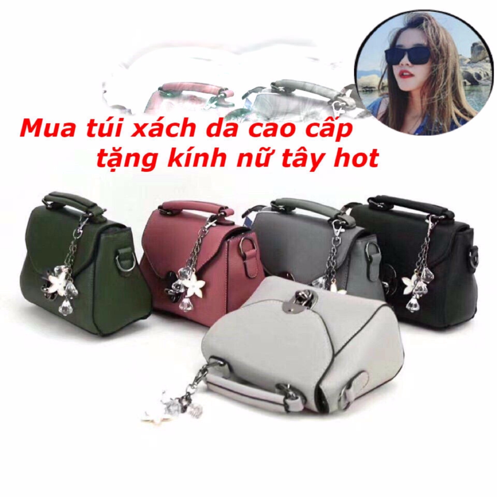Túi xách tay nữ M1056 tặng kính nữ tây hot( xám)
