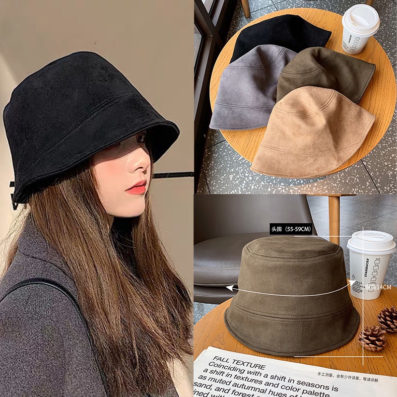 Nón Tai Bèo Da Lộn Màu Trơn Phong Cách Hàn Quốc Dễ Phối Đồ
