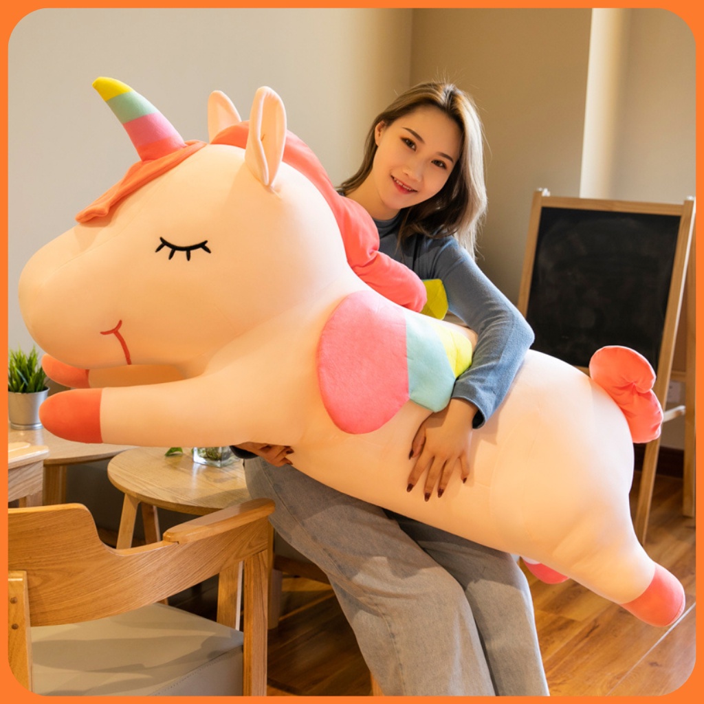 Gấu bông gối ôm ngựa kỳ lân ngựa Pony thú nhồi bông hình thú chất liệu mềm mịn vải nhung bông gòn giá ưu đãi