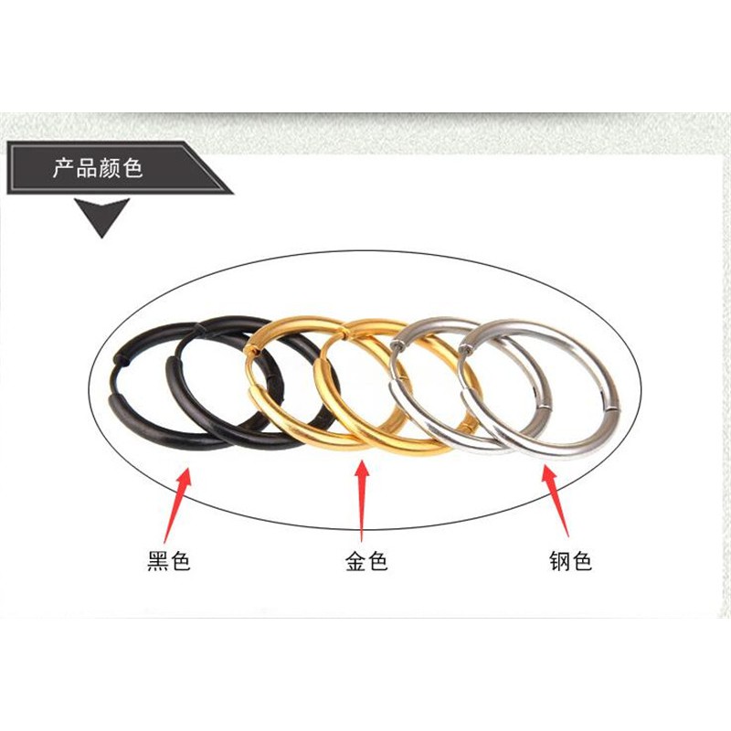 Khuyên tai tròn thời trang bằng thép titan không gỉ không gây dị ứng cao cấp