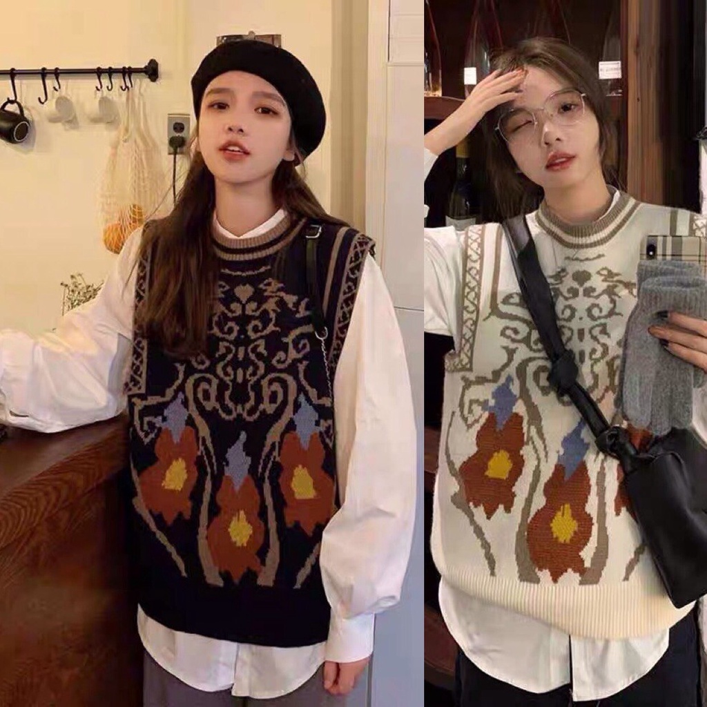 Áo Len Gile Nữ Dệt Kim Cổ Tròn Dáng Rộng Phong Cách Hàn Quốc K5M5 | BigBuy360 - bigbuy360.vn