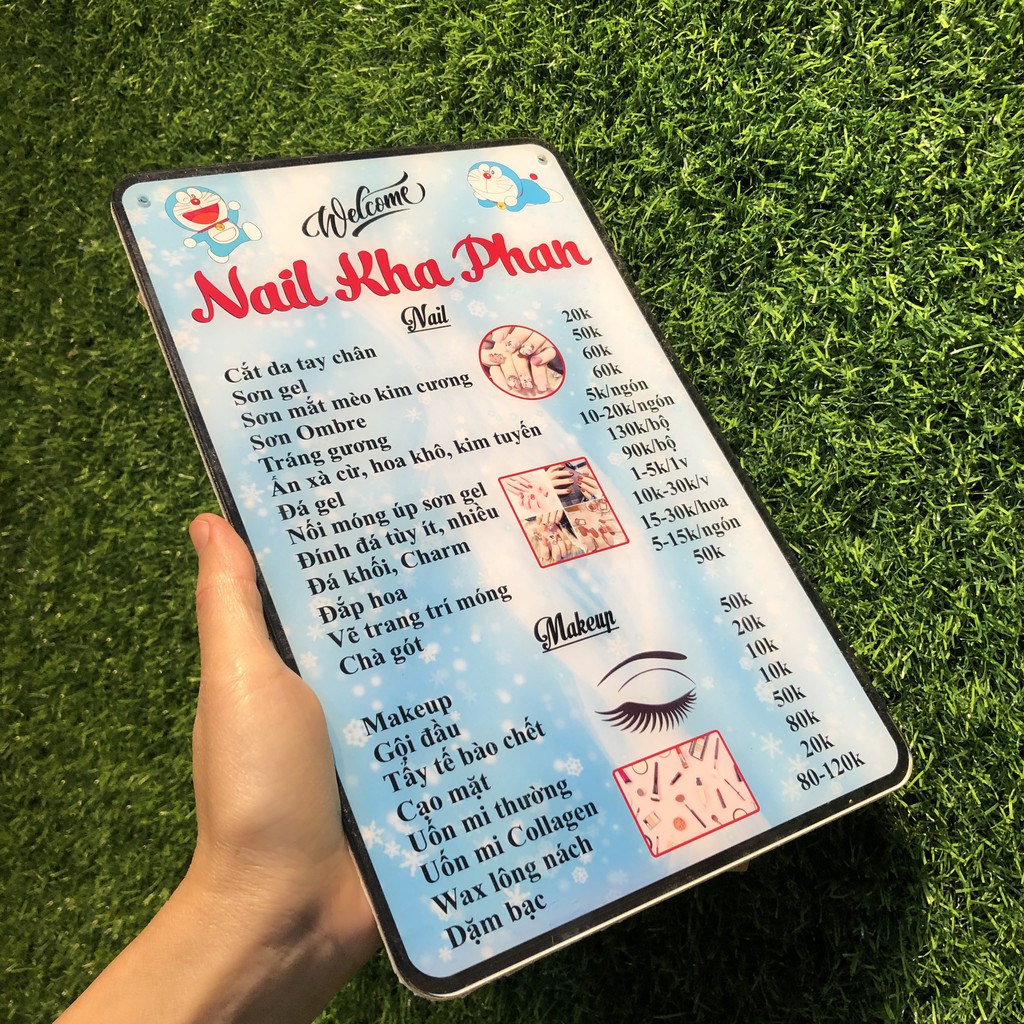 Menu bằng mica - Thiết kế theo yêu cầu