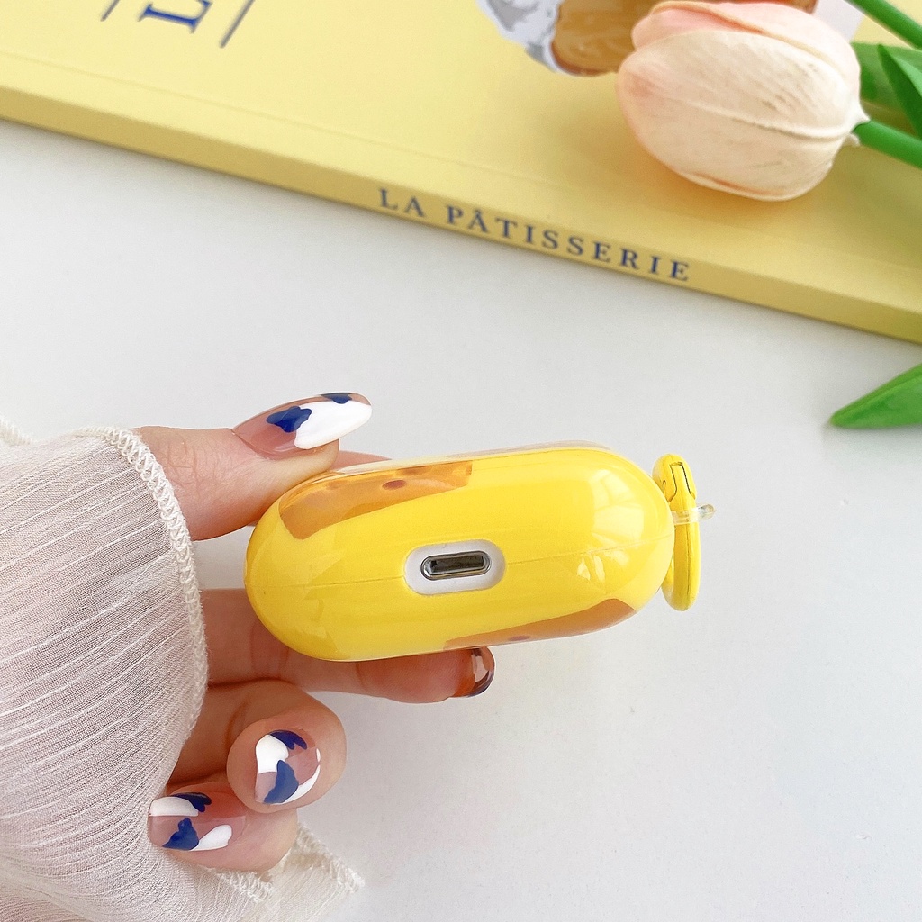 Vỏ Bảo Vệ Hộp Sạc Tai Nghe Bluetooth AirPods 1 2 pro 3 2021 Bằng Silicon IMD Mềm Hình Phô Mai Vàng Sáng Tạo