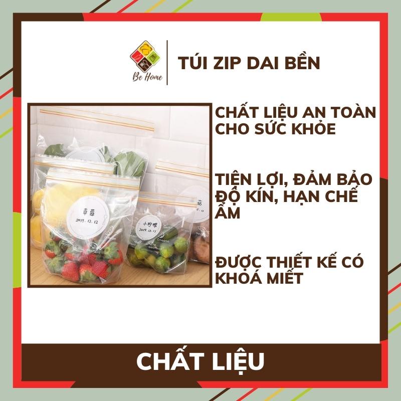 Túi zip Đựng Thực Phẩm BEHOME 3 Size Sealed Bag Thông Minh An Toàn Dùng Được Lò Vi Sóng [Combo 3 Hộp Gồm 80 Túi Zip]