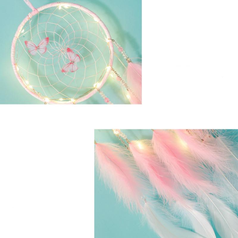 Chuông gió lưới bắt giấc mơ phối lông vũ nhiều màu tuyệt đẹp treo trang trí
