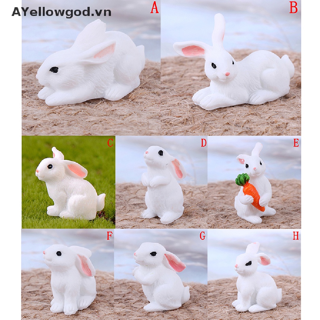 1 Tượng Thỏ mini Trang Trí Vườn Thu Nhỏ diy