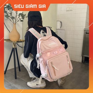 ☻ Balo nữ không thấm nước mrmibag phối lưới kèm sticker phi cơ TX133 ( ả