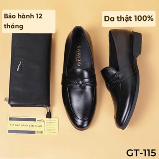 Giày lười nam da bóng công sở cao cấp - giày da bò chính hãng - GT115