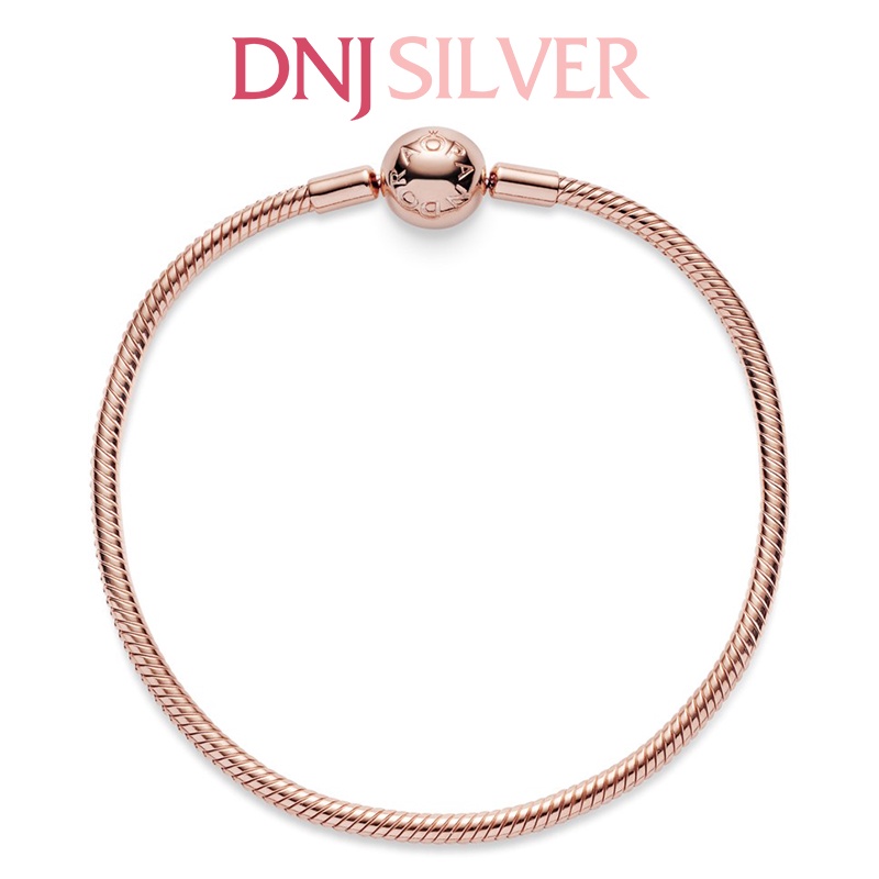 Vòng charm bạc 925 cao cấp - Mẫu vòng Snake Chain Bracelet Rose Gold, có thể mix thêm hạt charm vào vòng theo ý thích