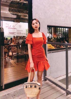 Váy chấm bi đuôi cá ( kèm ảnh thật)