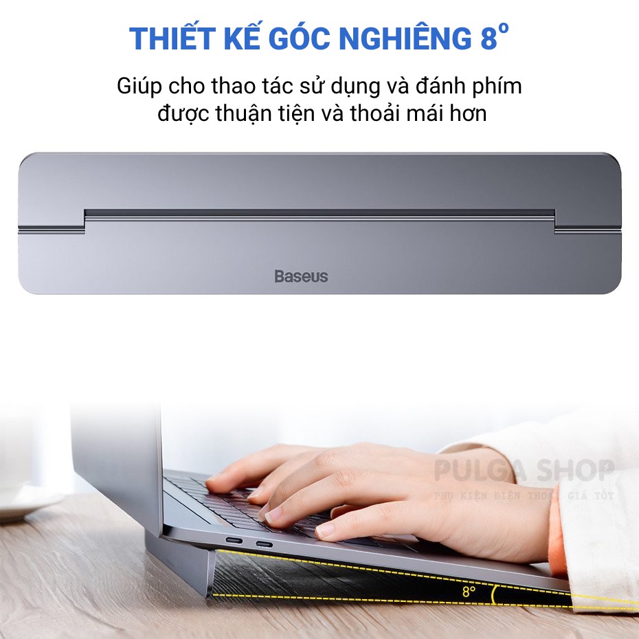 Đế Tản Nhiệt Laptop Macbook Baseus Hợp Kim Nhôm Siêu Mỏng Gấp Gọn Tiện Lợi