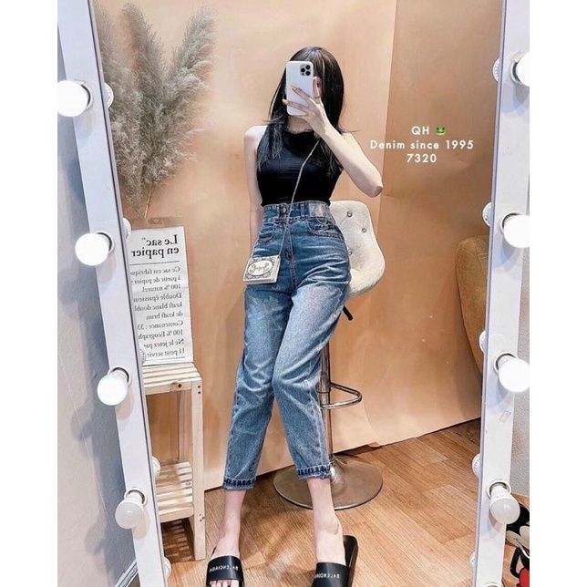 Quần baggy bò 2 khuy mác da nice | BigBuy360 - bigbuy360.vn