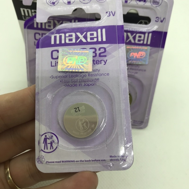 Vỉ 1 Viên Pin MAXELL 3V CR1632, pin 1632 Lithium chất lượng cao, nhập khẩu Nhật dùng cho Smarkey, Cmos