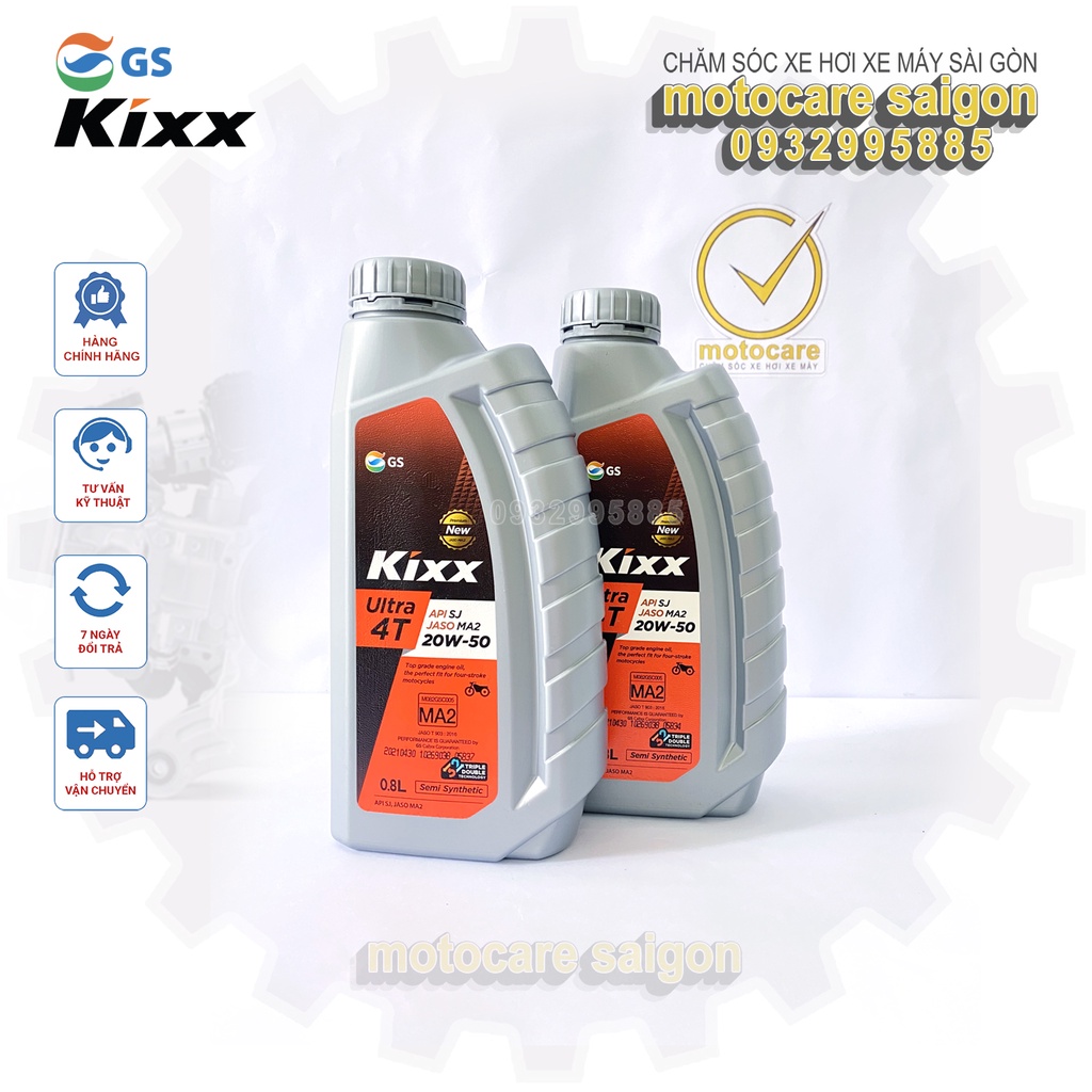 Nhớt xe số tay côn Kixx Ultra 4T 20W50 800ml