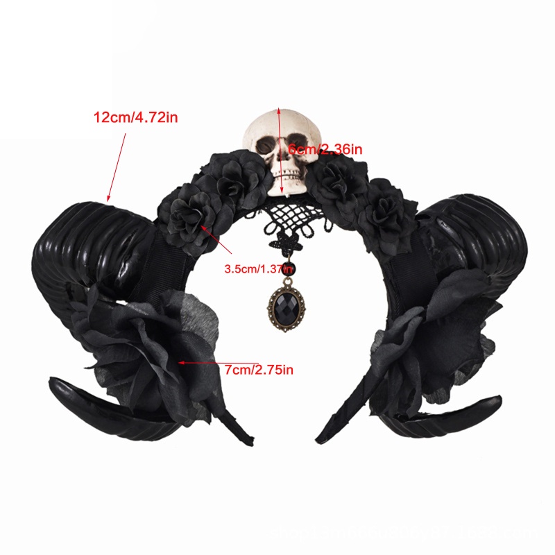 Băng Đô Cài Tóc Hình Sừng Kỳ Lân / Hoa / Đầu Lâu Phong Cách Gothic Sáng Tạo Cho Nữ