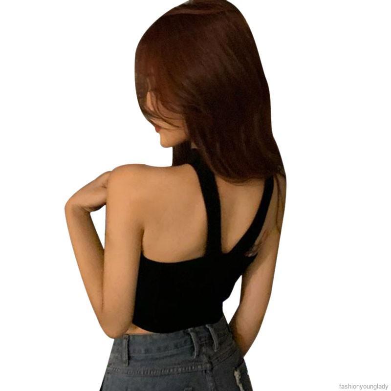 Áo Croptop Sát Nách Dây Đan Chéo Thiết Kế Màu Trơn Thanh Lịch | BigBuy360 - bigbuy360.vn