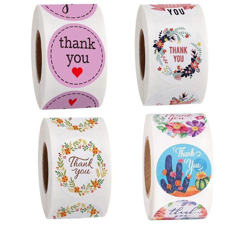 Set 500 Miếng Dán 25mm Chữ Thank You Dùng Để Trang Trí