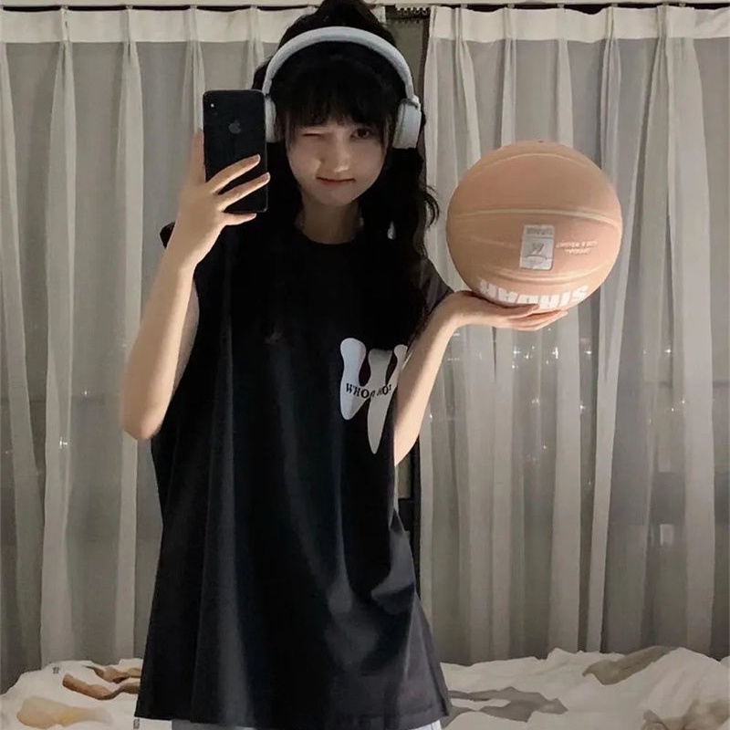 COZOK Áo Thun Thể Thao Sát Nách Dáng Rộng In Chữ Trẻ Trung Hợp Thời Trang