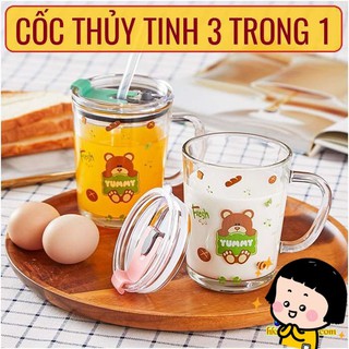[GIAO HÀNG CẤP TỐC] - LY THUỶ TINH CHỊU NHIỆT CAO CẤP CÓ VẠCH CHIA ML TIỆN LỢI - CỐC THUỶ TINH HOẠ TIẾT NGỘ NGHĨNH