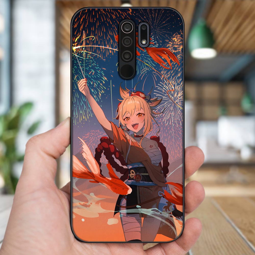 Ốp lưng Xiaomi Redmi 9 viền đen in hình Yoimiya Genshin Impact