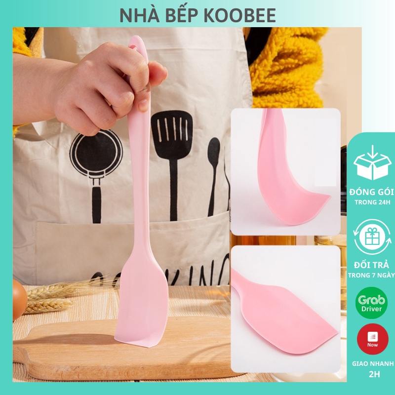 Phới trộn bột spatula silicon chịu nhiệt, đúc liền dùng để đánh bột, vét kem, đảo lật thức ăn KooBee (PKB03)