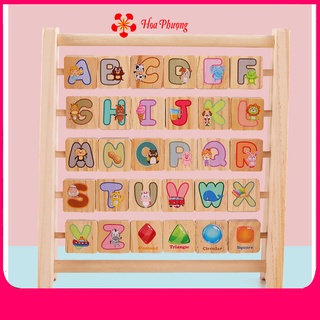 Giá gỗ học tập cho bé bảng chữ cái tiếng anh xoay 2 mặt