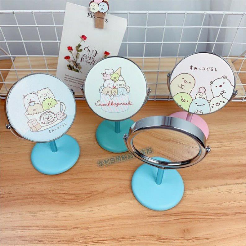 QC_Gương Để Bàn Mini Xoay 360° độ Hình Cute, Sẵn Tròn/Vuông/Oval