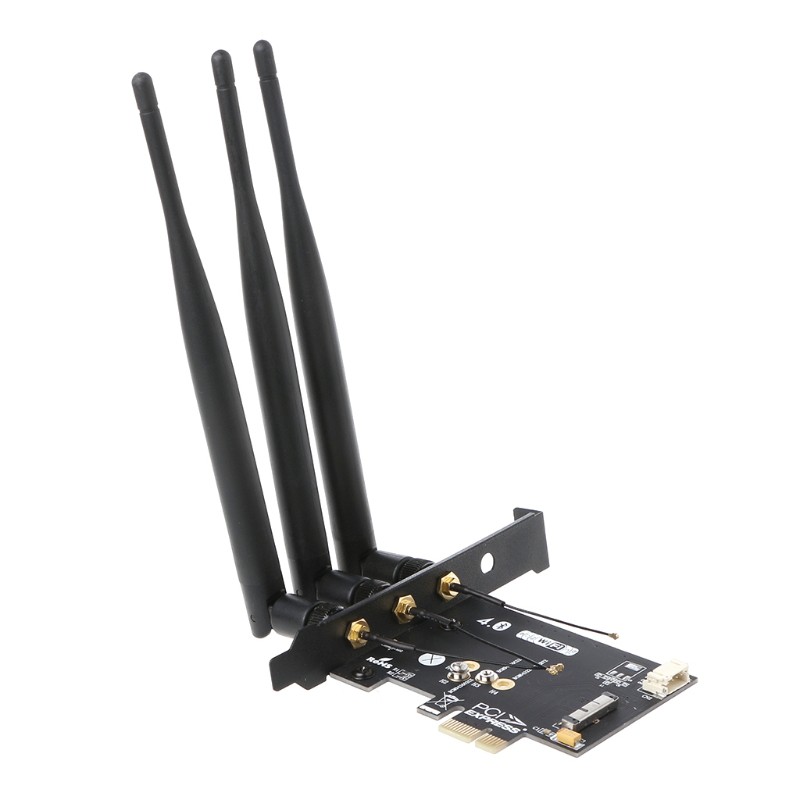 WiFi + Bluetooth 4.0 Wireless Card To Mini PCI-E 1X Adapter For PC/Hackintosh