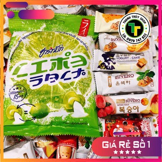 Bánh xốp Suveno đủ vị loại 500g cực HOT tặng kèm 01 bịch kẹo chanh muối Thái Lan loại 100g