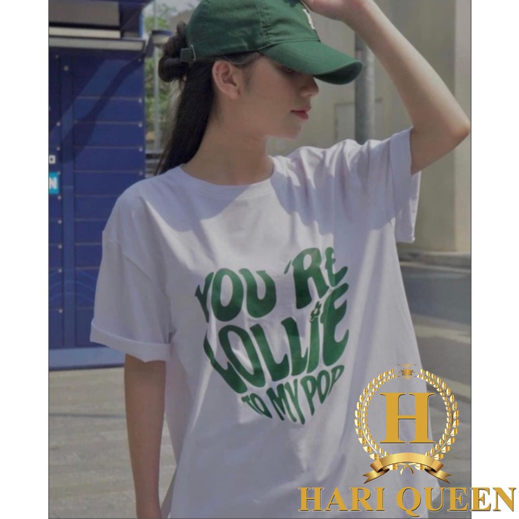 Sét áo phông tim xanh + mũ LA xanh HARIQUEEN