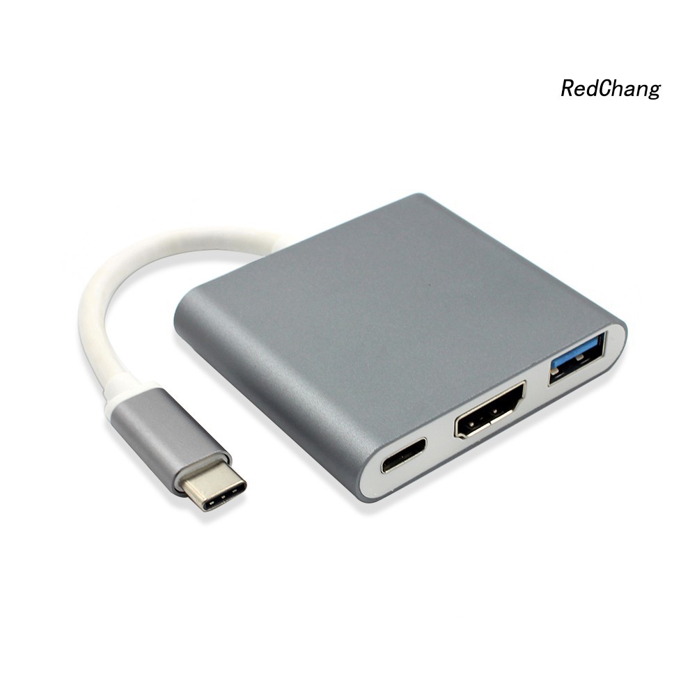 Thiết bị chuyển đổi Hub 3 trong 1 USB 3.1 Type-C sang 4K UHD HDMI USB-C cho Macbook sbay