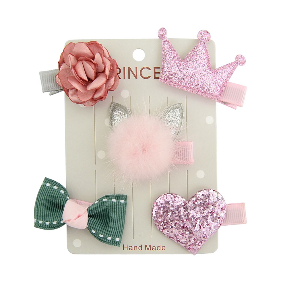 Set 5 kẹp tóc KIDSBOWS thiết kế xinh xắn dễ thương dành cho bé gái