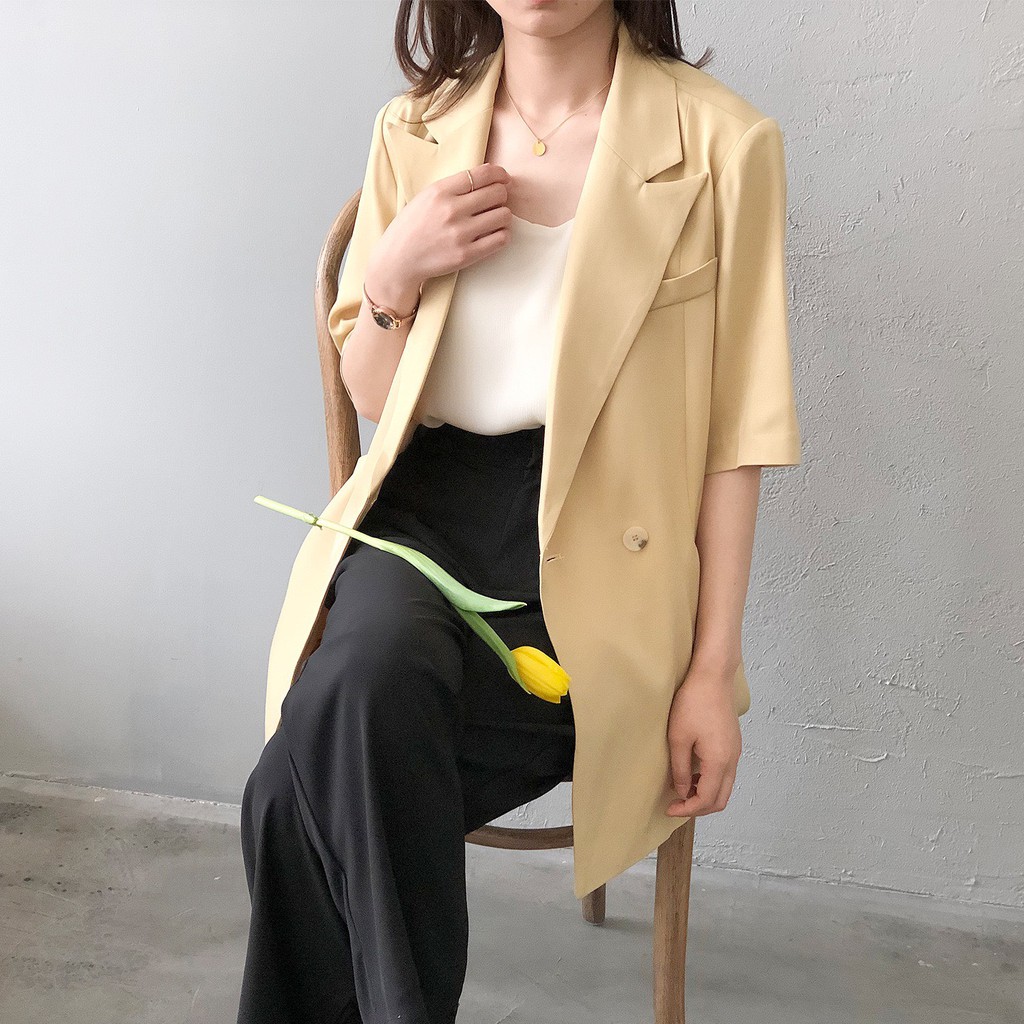 ÁO BLAZER NỮ NGẮN TAY PHỐI DÂY BUỘC EO | BigBuy360 - bigbuy360.vn