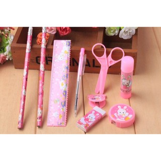 (Set 9 Món) Bộ Đồ Dùng Học Tập PINGKI Cho Bé