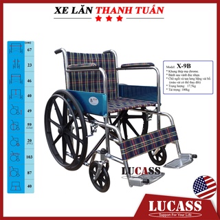 Xe lăn tay Lucass X9 bánh căm nan hoa hoặc X9B bánh mâm đúc - Xe lăn tiêu chuẩn