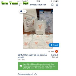 [Bỉm Trần - HN] [Siêu Rẻ] Combo 100 bỉm quần Eboly M,L,Xl,XXL [Chính Hãng]