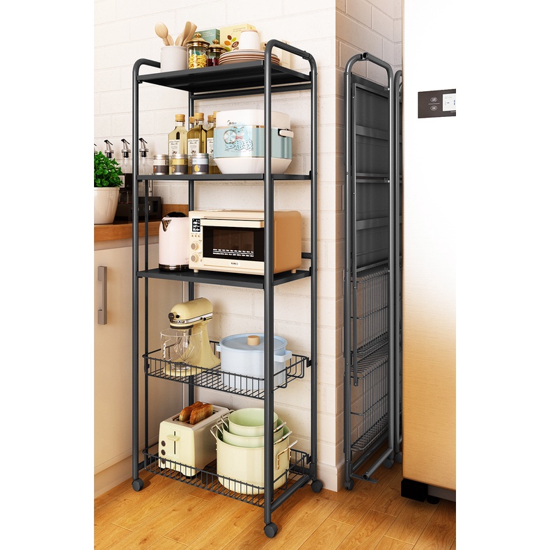 Kệ Gấp Thông Minh Hàn Quốc, Kệ Nhà Bếp Đa Năng JT3000  3/4/5 tầng, Thép Cacbon Sơn tĩnh Điện Siêu Bền, Chịu Tải 150Kg