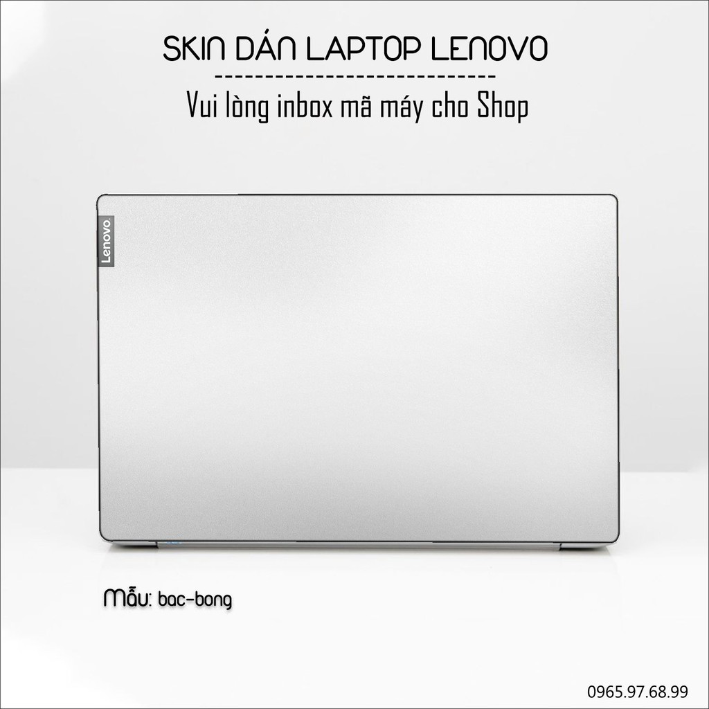 Skin dán Laptop Lenovo in hình Aluminum Chrome bạc bóng (inbox mã máy cho Shop)