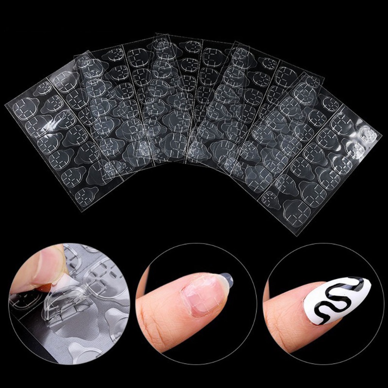 Set 24 Móng Tay Giả Trong Suốt Tự Dính Hai Mặt Cho Nữ